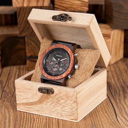 51mm Big Size Men Watch BOBO BIRD relogio masculino Wooden Quartz Top Luxury Watches for Dad Personalized Gift reloj mujer